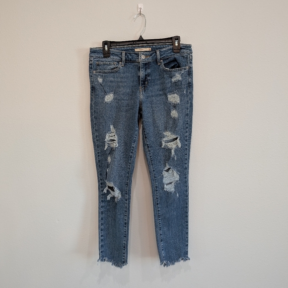 Levis 711 Skinny Deconstructed Skinny Jeans Size 29 - Picture 2 of 7